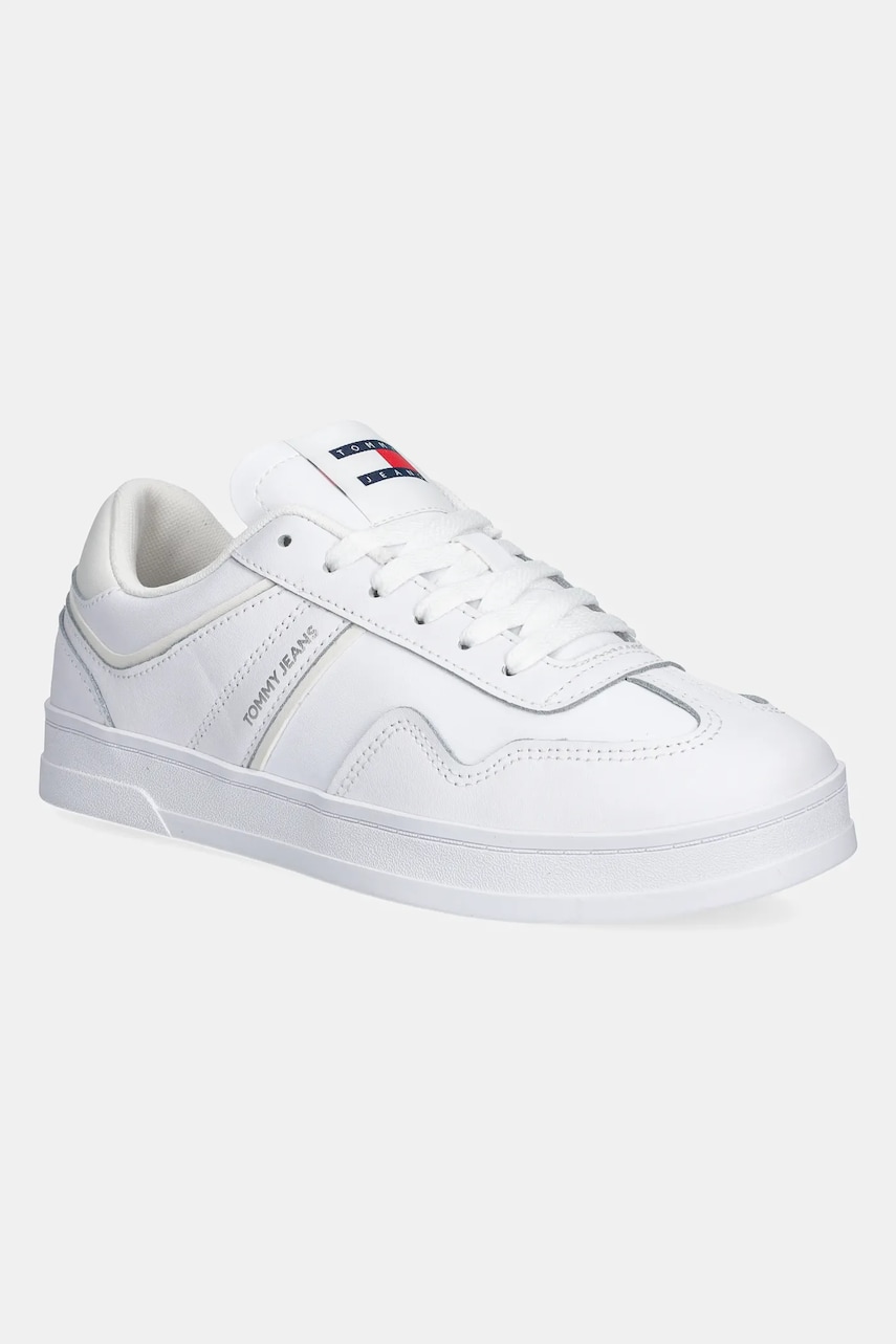 Δερμάτινα αθλητικά παπούτσια Tommy Jeans THE GREENWICH LEATHER χρώμα: άσπρο, EN0EN02794
