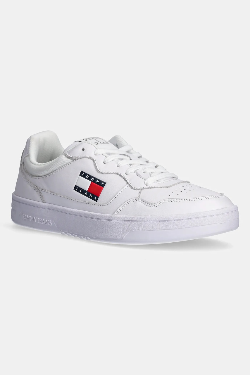 Δερμάτινα αθλητικά παπούτσια Tommy Jeans TJM CUPSOLE LEATHER ESS χρώμα: μαύρο, EM0EM01443