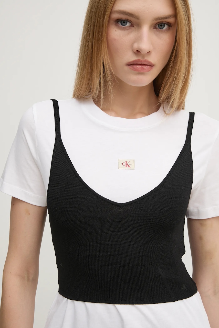 Top Calvin Klein Jeans χρώμα: μαύρο, J20J224805