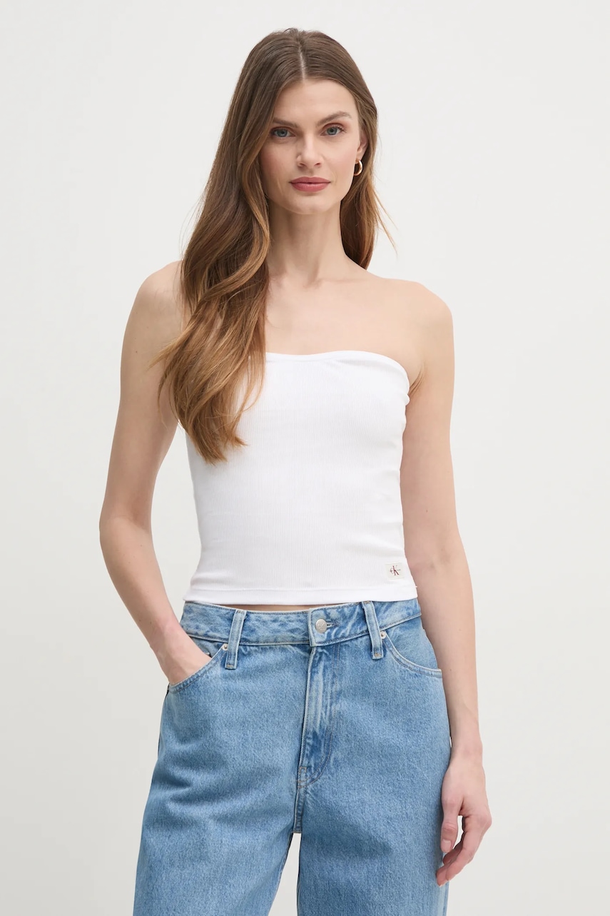 Top Calvin Klein Jeans χρώμα: άσπρο, J20J225310