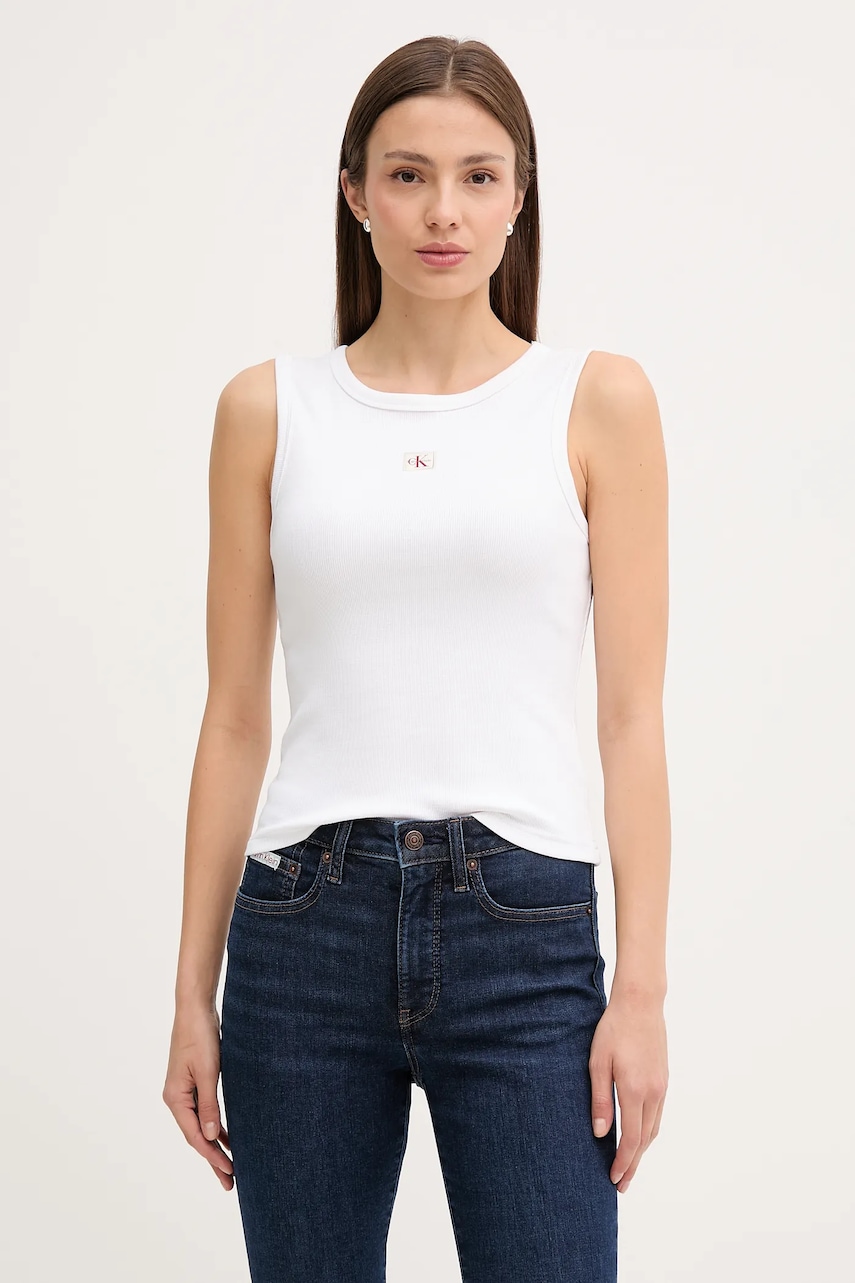 Top Calvin Klein Jeans χρώμα: άσπρο, LV047C201G