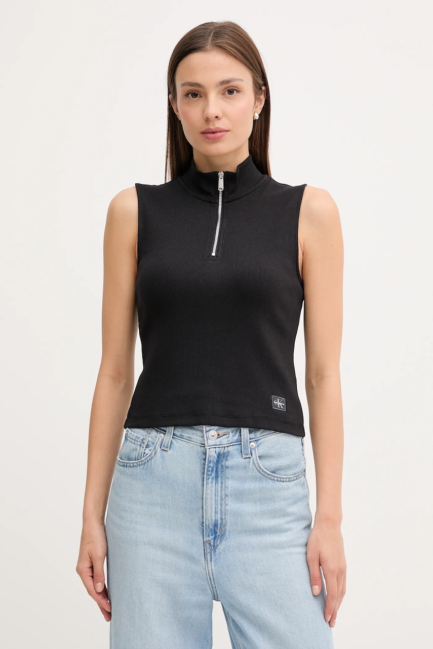 Top Calvin Klein Jeans χρώμα: μαύρο, LV047C909G