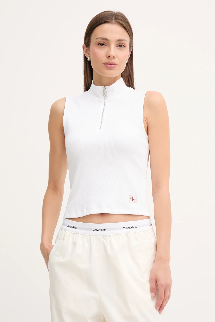 Top Calvin Klein Jeans χρώμα: άσπρο, LV047C909G