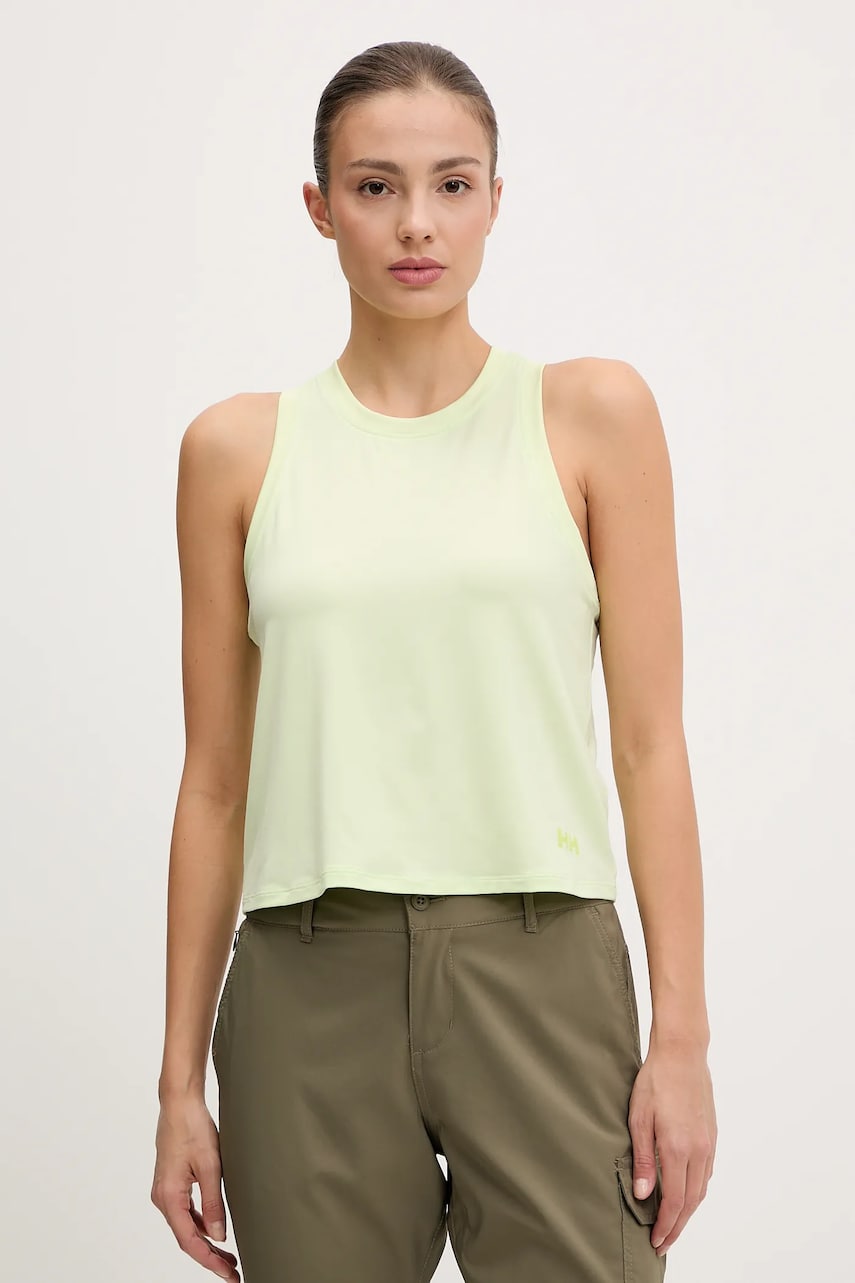 Αθλητικό top Helly Hansen Ocean Cropped γυναικείο, χρώμα: πράσινο, 34269