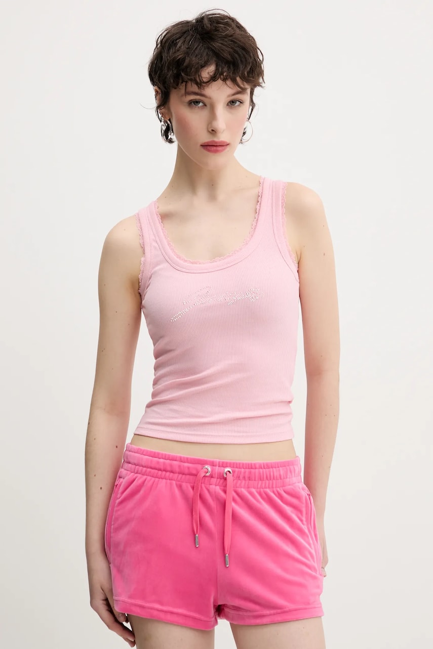 Top Juicy Couture JUICY HIBISCUS CRYSTAL χρώμα: ροζ, JCWLV125335