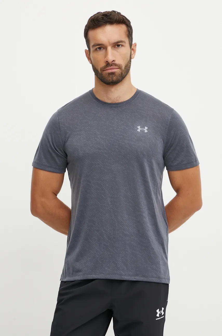 Μπλουζάκι για τρέξιμο Under Armour Launch Camo χρώμα: γκρι, 1386681