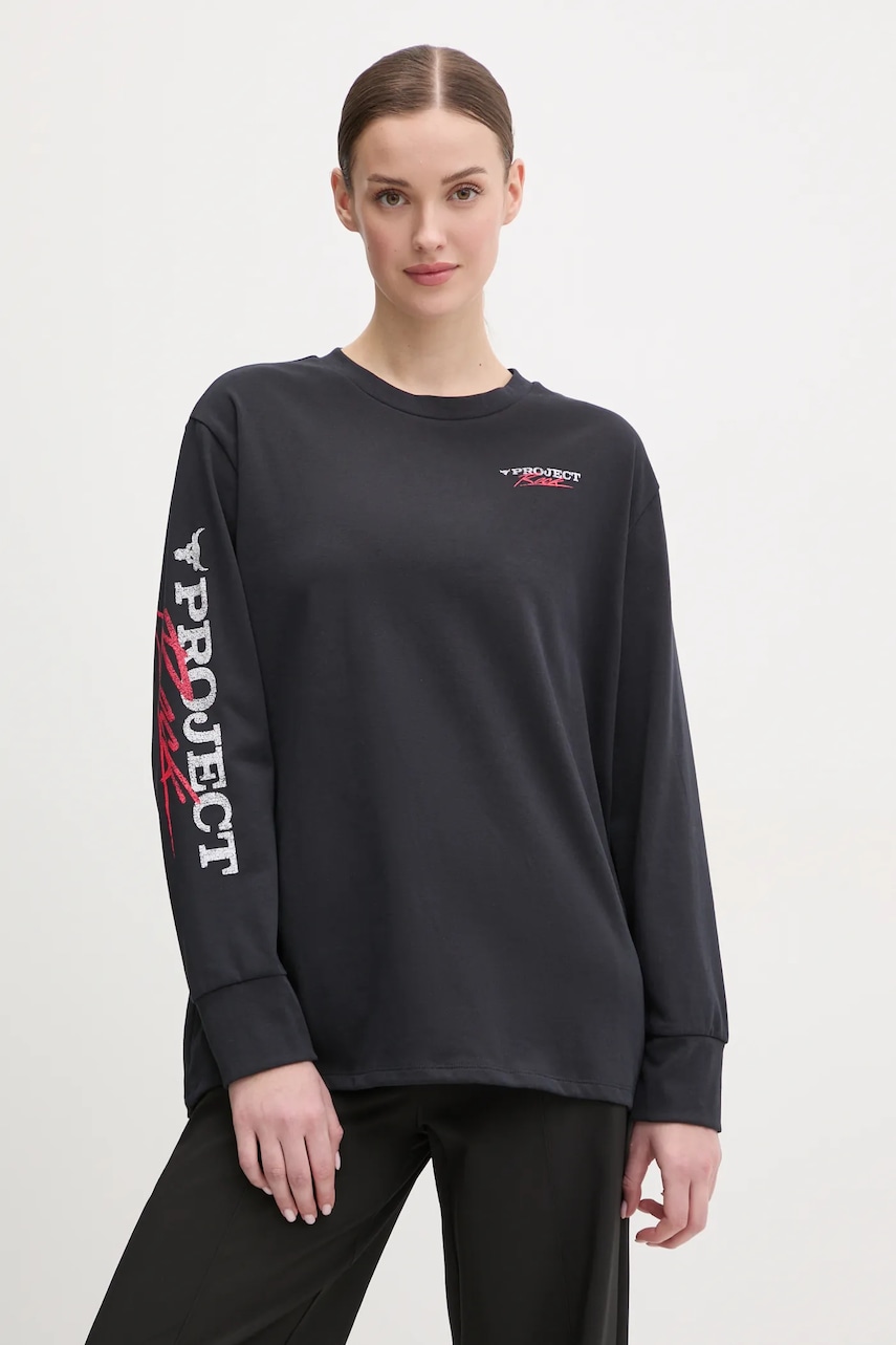 Μακρυμάνικο προπόνησης Under Armour Project Rock γυναικείο, χρώμα: μαύρο, 1389700