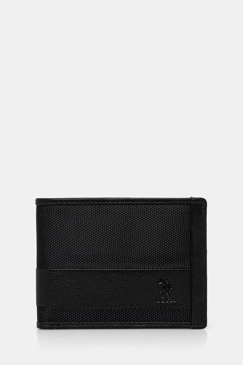 Πορτοφόλι U.S. Polo Assn. Mallet χρώμα: μαύρο, WEUMW2629MH9
