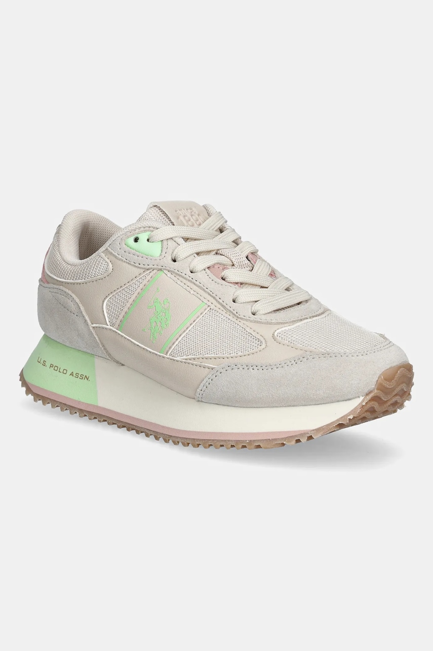 Αθλητικά U.S. Polo Assn. SACHA006W/5MS1 χρώμα: μπεζ, SACHA
