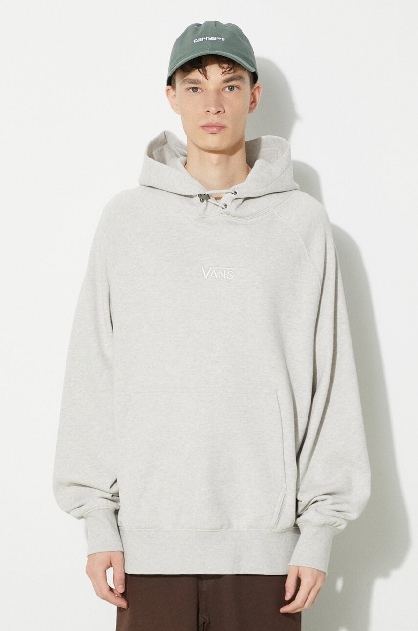 Βαμβακερή μπλούζα Vans Premium Standards Hoodie Fleece LX χρώμα: μπεζ, με κουκούλα, VN000GZ1RKZ1