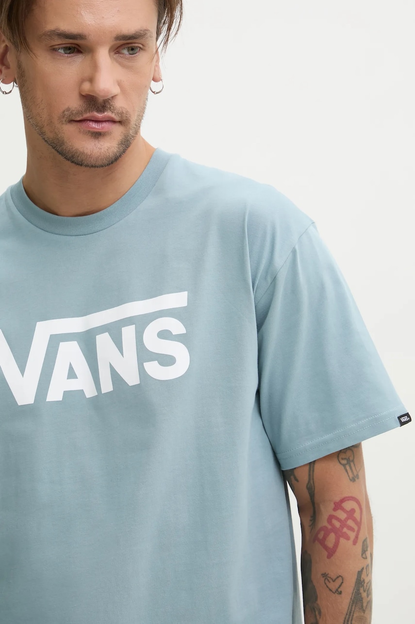 Βαμβακερό μπλουζάκι Vans ανδρικό, χρώμα: γκρι, VN000GGGCFL1