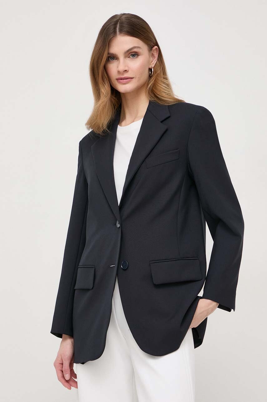 Μάλλινο σακάκι Weekend Max Mara χρώμα: ναυτικό μπλε