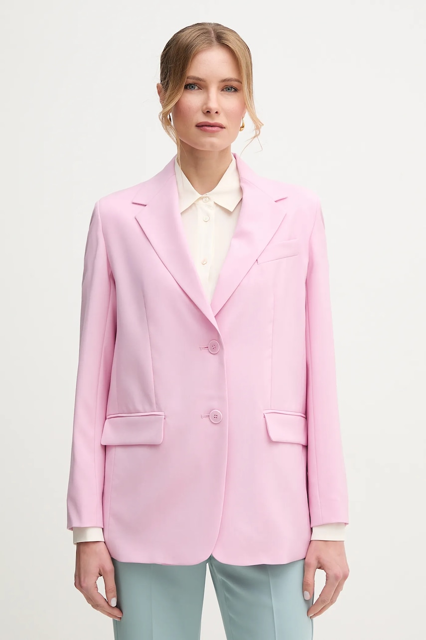 Μάλλινο σακάκι Weekend Max Mara χρώμα: μοβ, 2515041091600