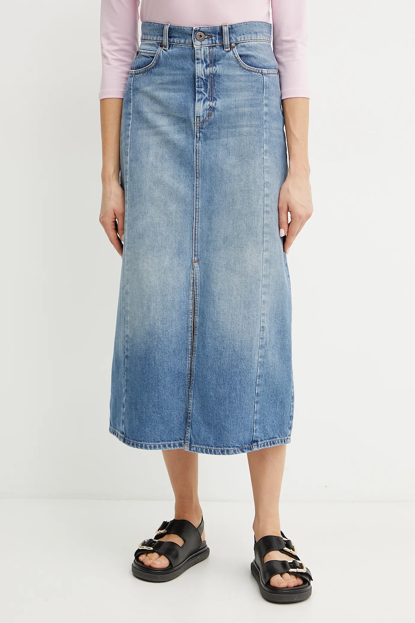 Βαμβακερή τζιν φούστα Weekend Max Mara χρώμα: μπλε, 2515101061600