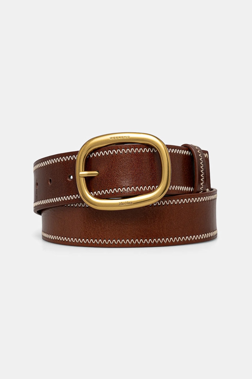 Δερμάτινη ζώνη Weekend Max Mara χρώμα: καφέ, 2515501025600