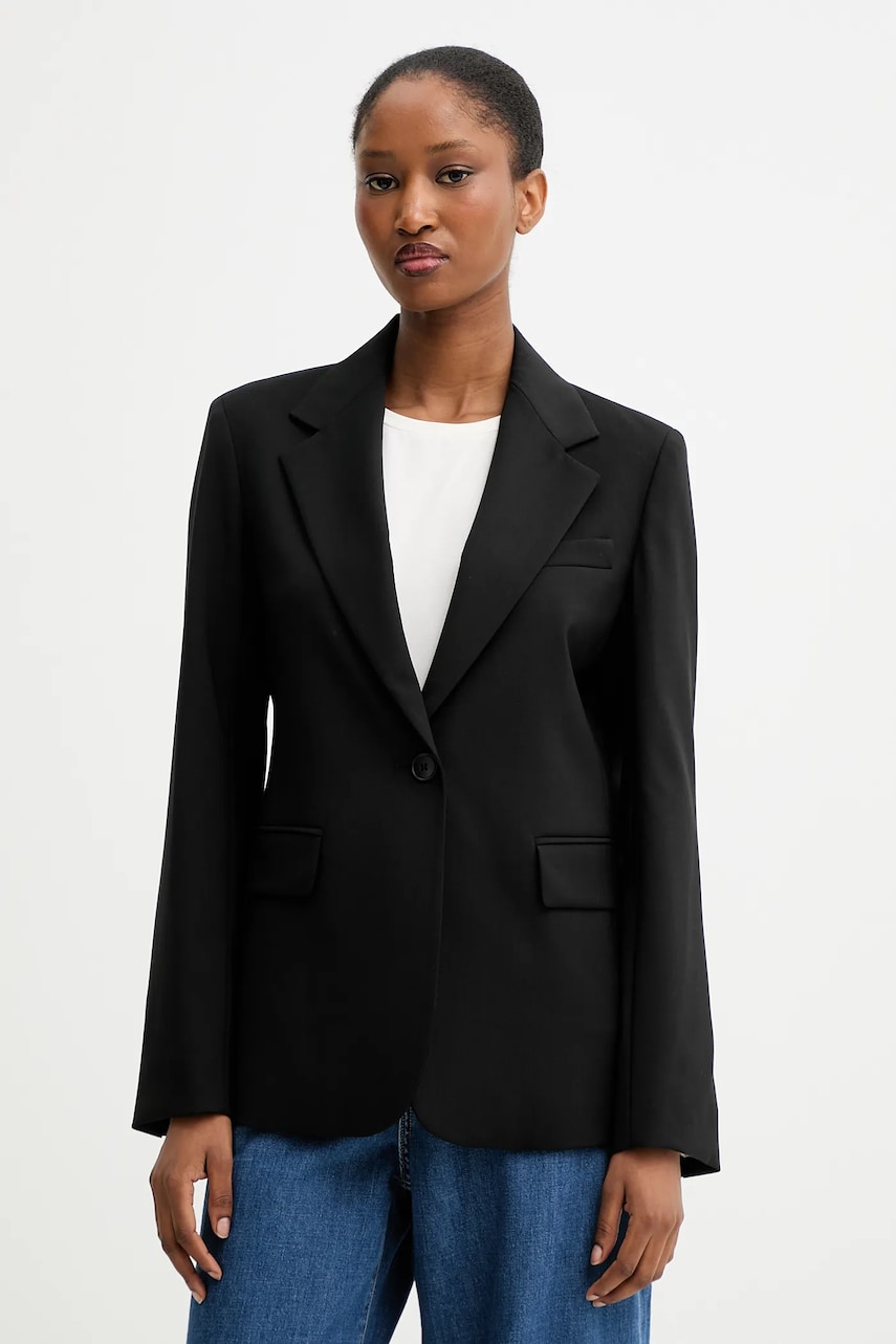Μάλλινο σακάκι Weekend Max Mara LAMINE χρώμα: μαύρο, 2525046041600