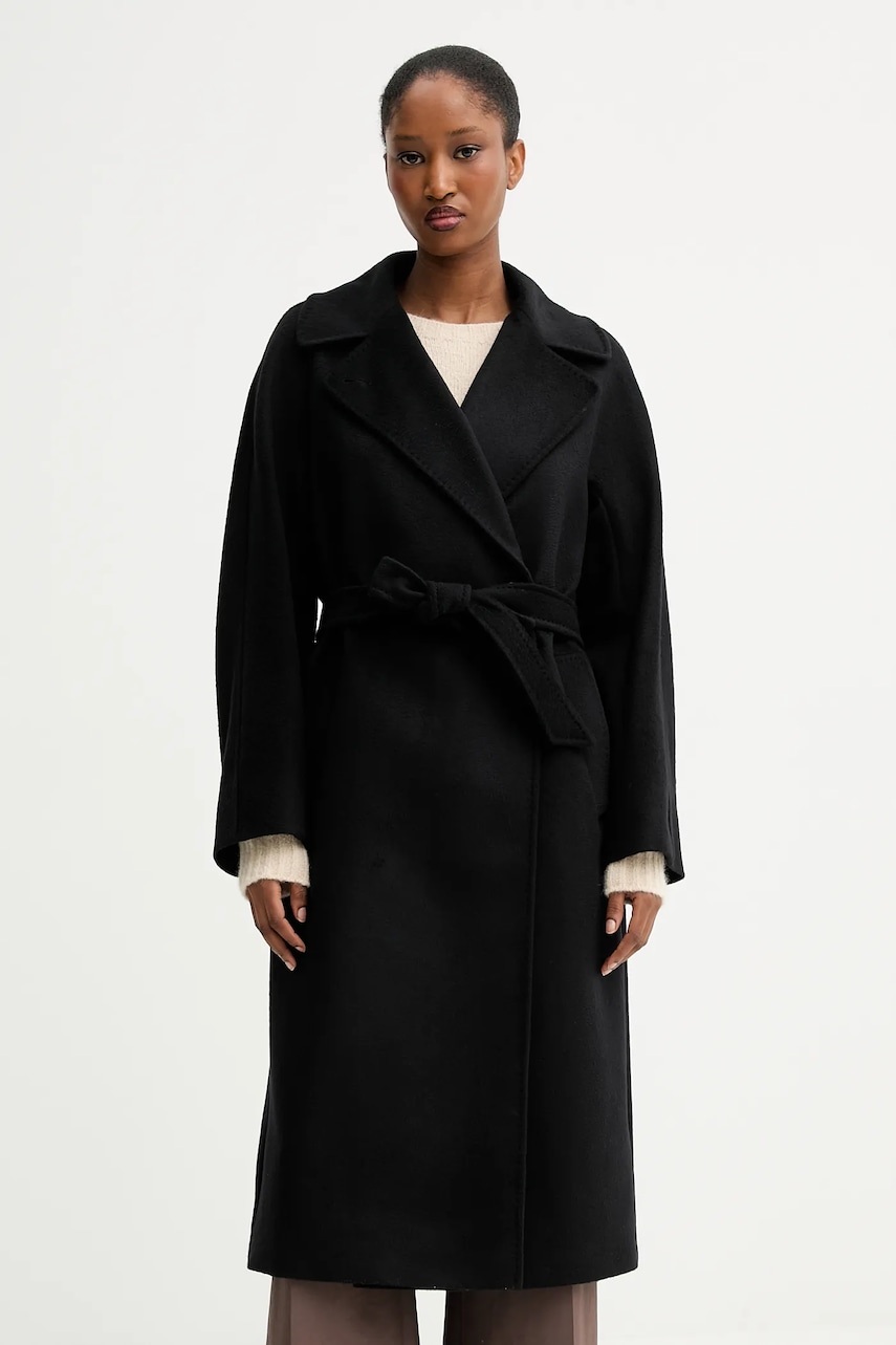 Μάλλινο παλτό Weekend Max Mara RESINA χρώμα: μαύρο, 2525016031600