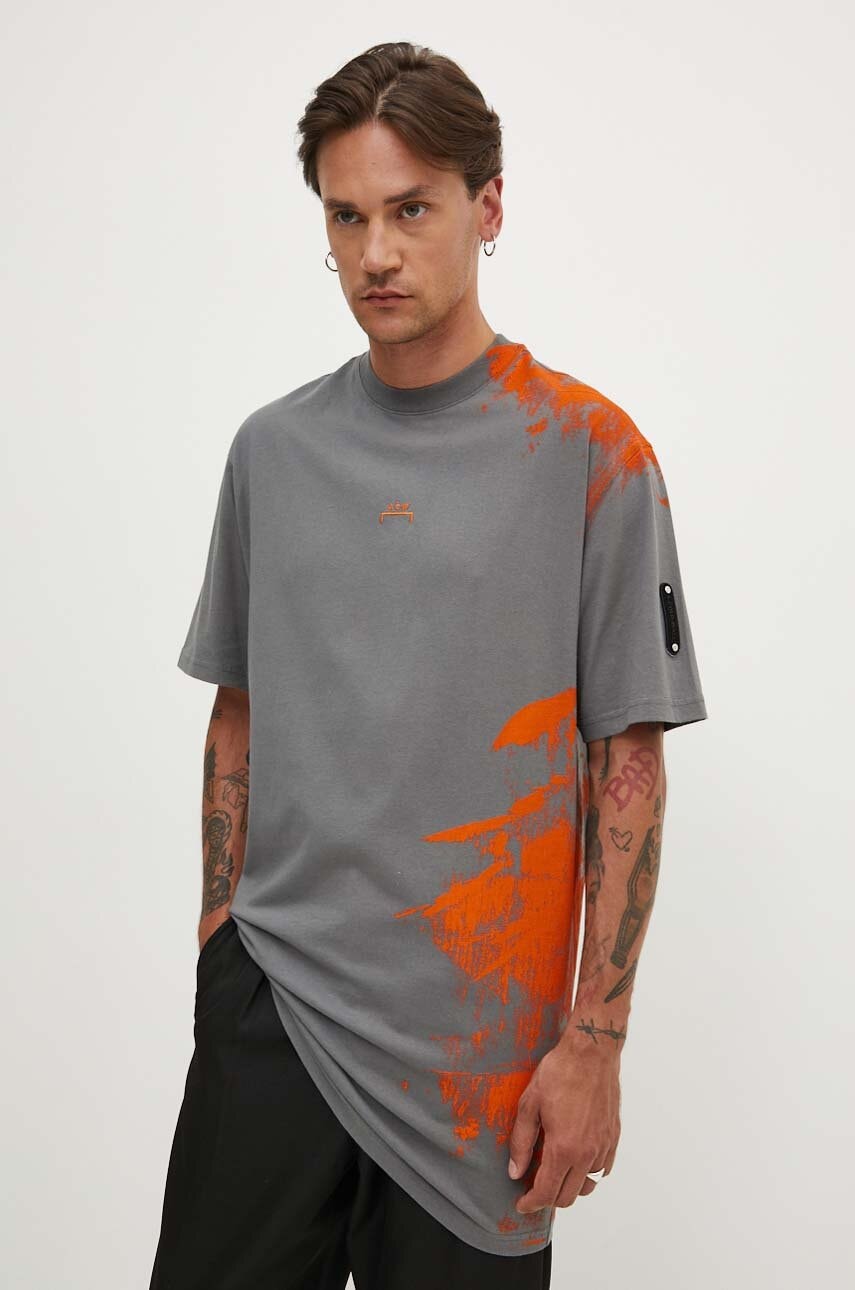 Βαμβακερό μπλουζάκι A-COLD-WALL* Brushstroke T-Shirt ανδρικό, χρώμα: γκρι, ACWMTS188
