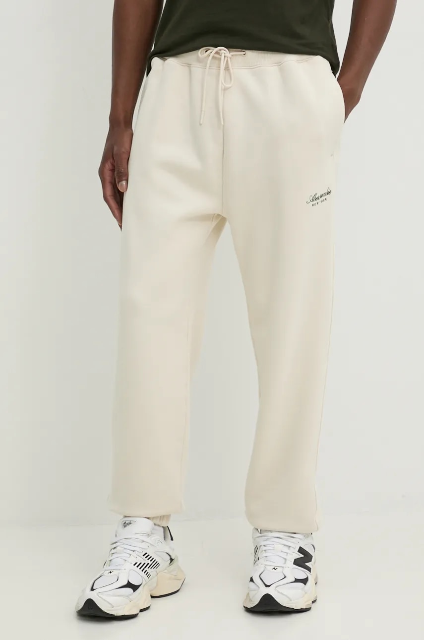 Παντελόνι φόρμας Abercrombie & Fitch χρώμα: μπεζ, KI134-4049