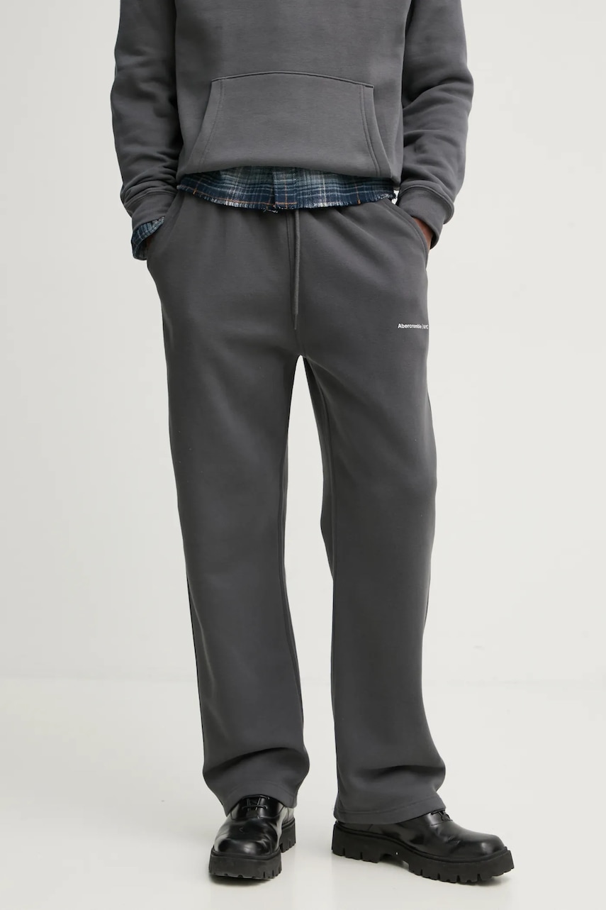 Παντελόνι φόρμας Abercrombie & Fitch χρώμα: γκρι, KI134-4112