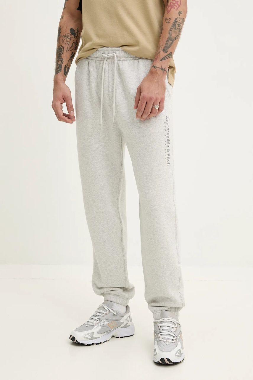 Παντελόνι φόρμας Abercrombie & Fitch χρώμα: γκρι, KI176-5140