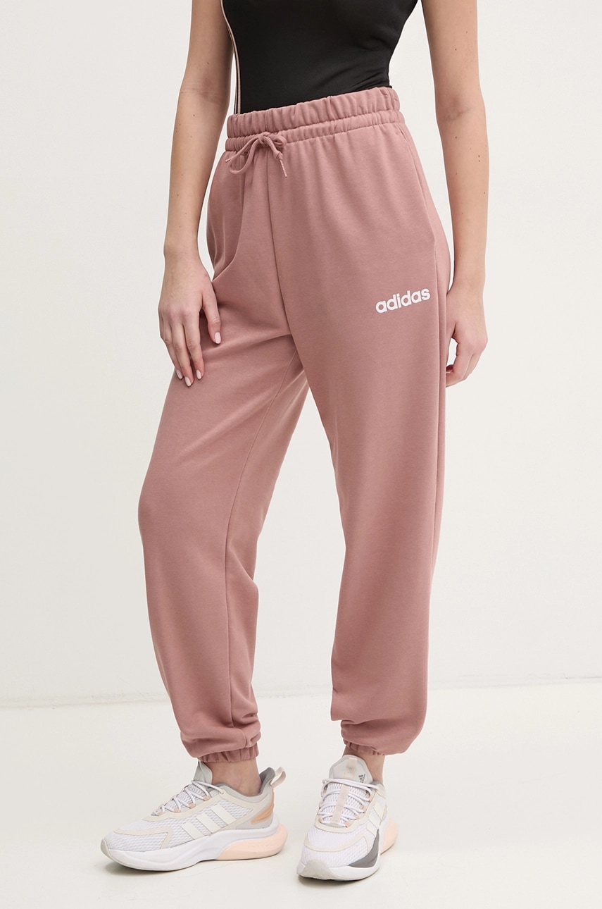 Παντελόνι φόρμας adidas Essentials Linear χρώμα: ροζ, JG8635