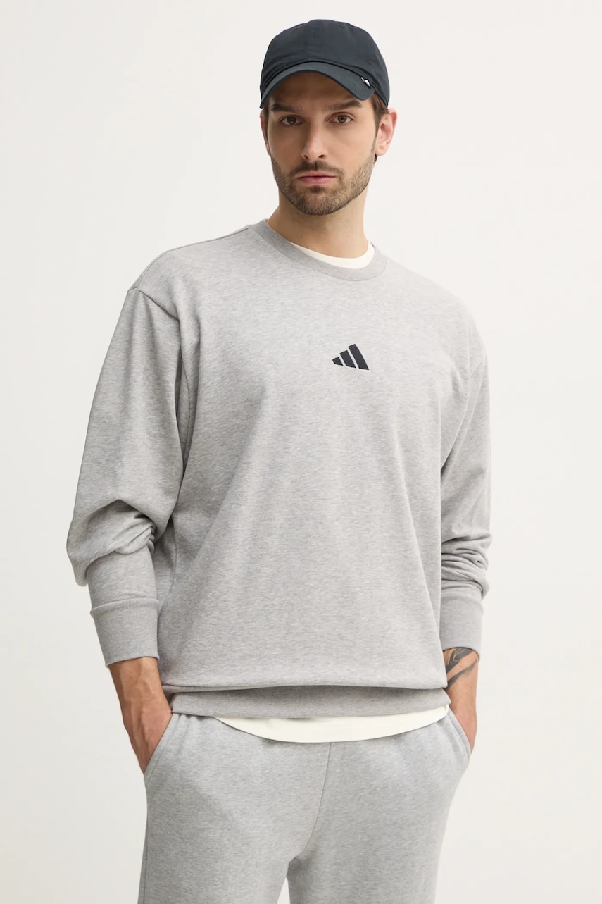 Μπλούζα adidas Feelcozy χρώμα: γκρι, JE3828