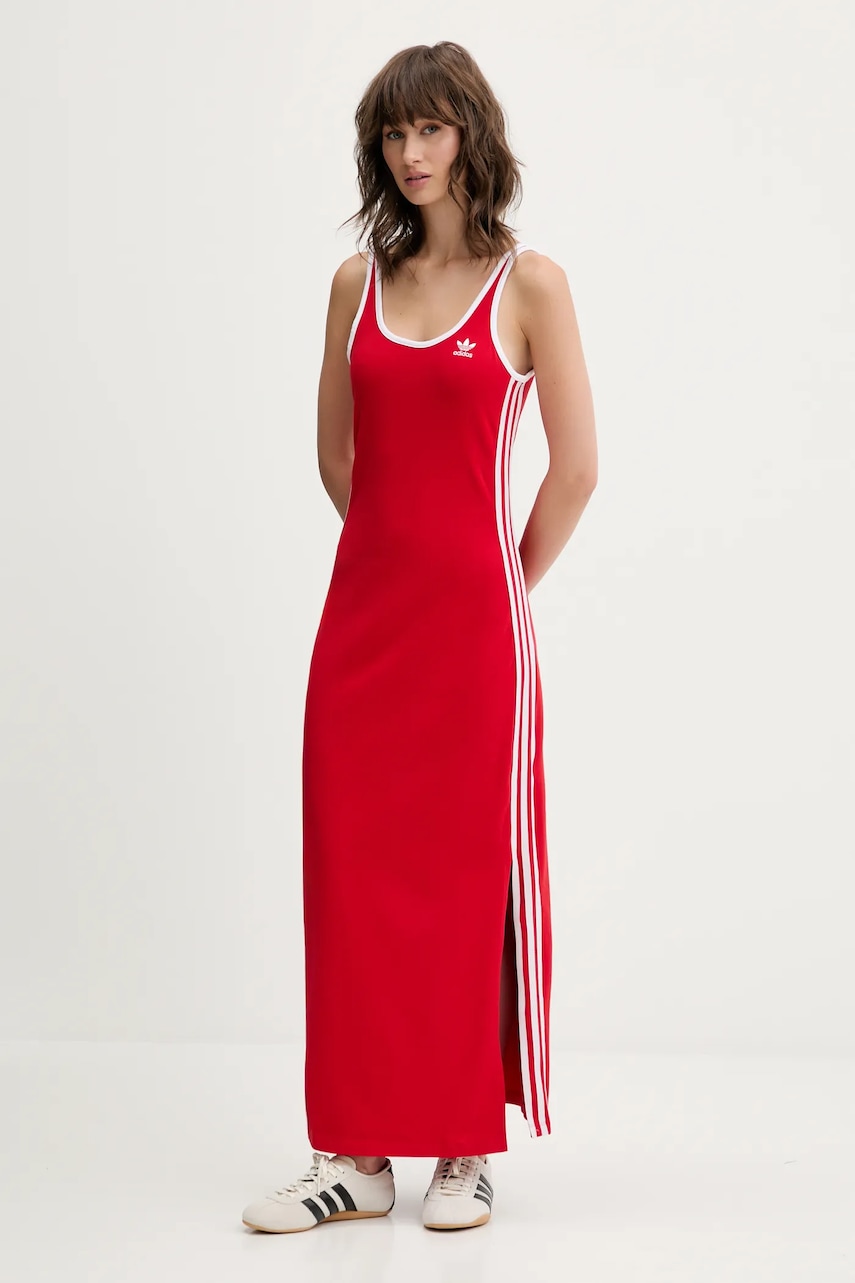 Φόρεμα adidas Originals 3S TANK DRESS χρώμα: κόκκινο, JD4620