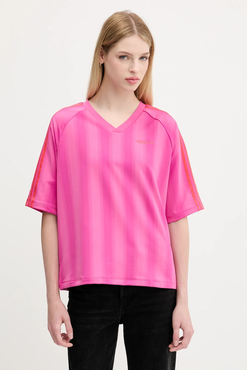 Μπλουζάκι adidas Originals Linear Tee χρώμα: μοβ, JW6021