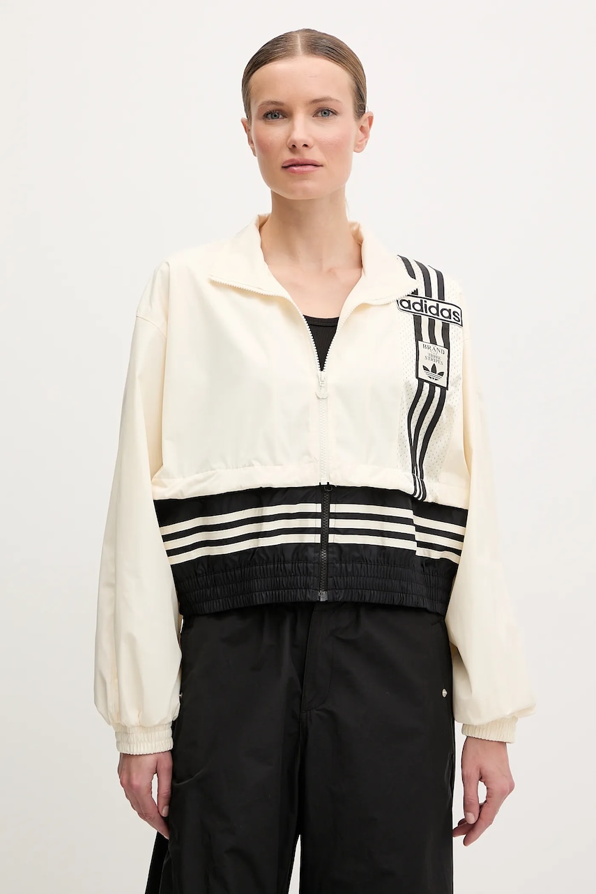 Μπουφάν adidas Originals Woven Track Top χρώμα: μπεζ, JD0096