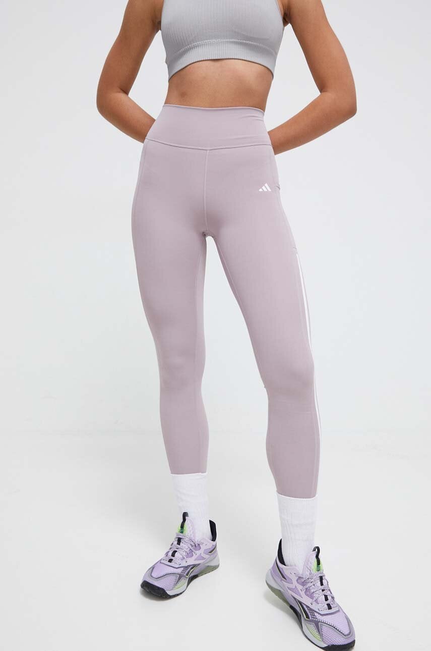 Κολάν προπόνησης adidas Performance Optime 3Stripes Optime 3Stripes χρώμα: μοβ IT9129