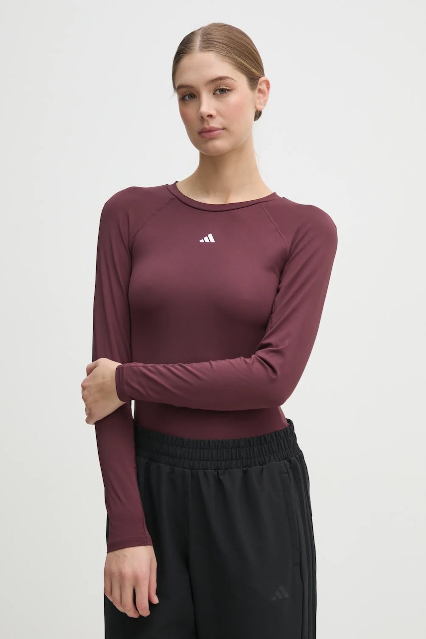 Μακρυμάνικο προπόνησης adidas Performance Techfit χρώμα: μπορντό, JC9966