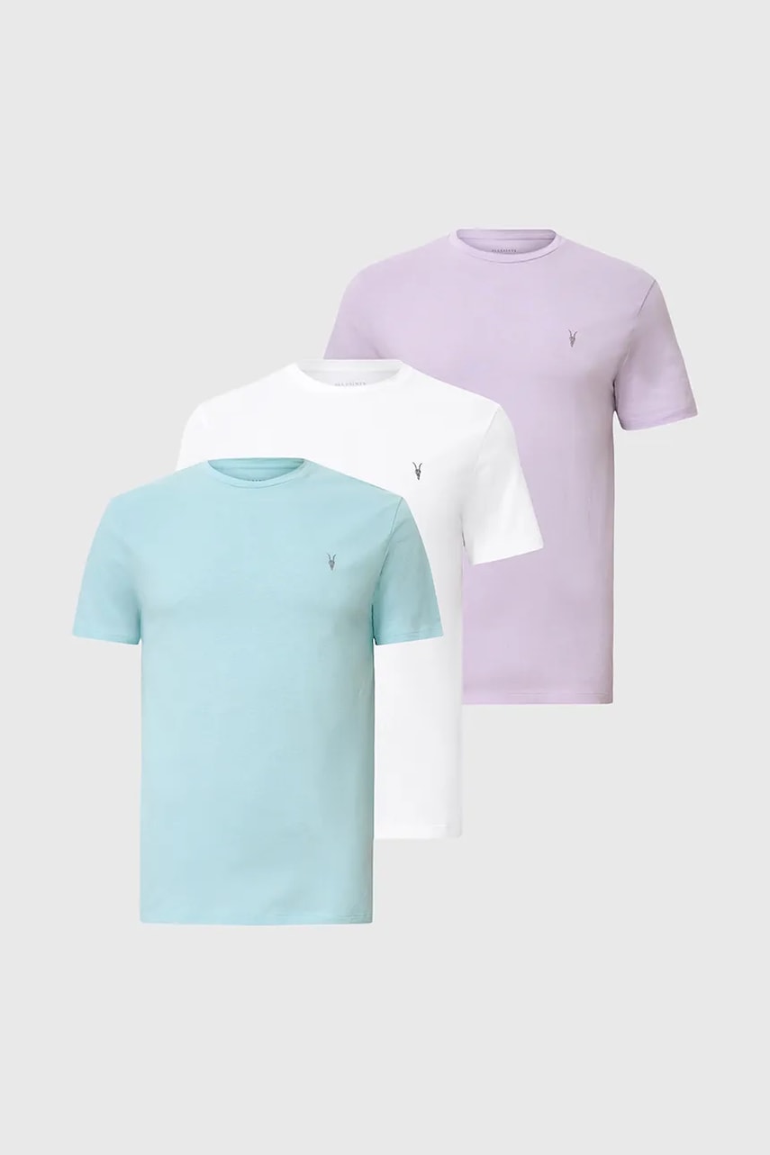 Βαμβακερό μπλουζάκι AllSaints BRACE 3-pack ανδρικό, χρώμα: μπλε, M031JB