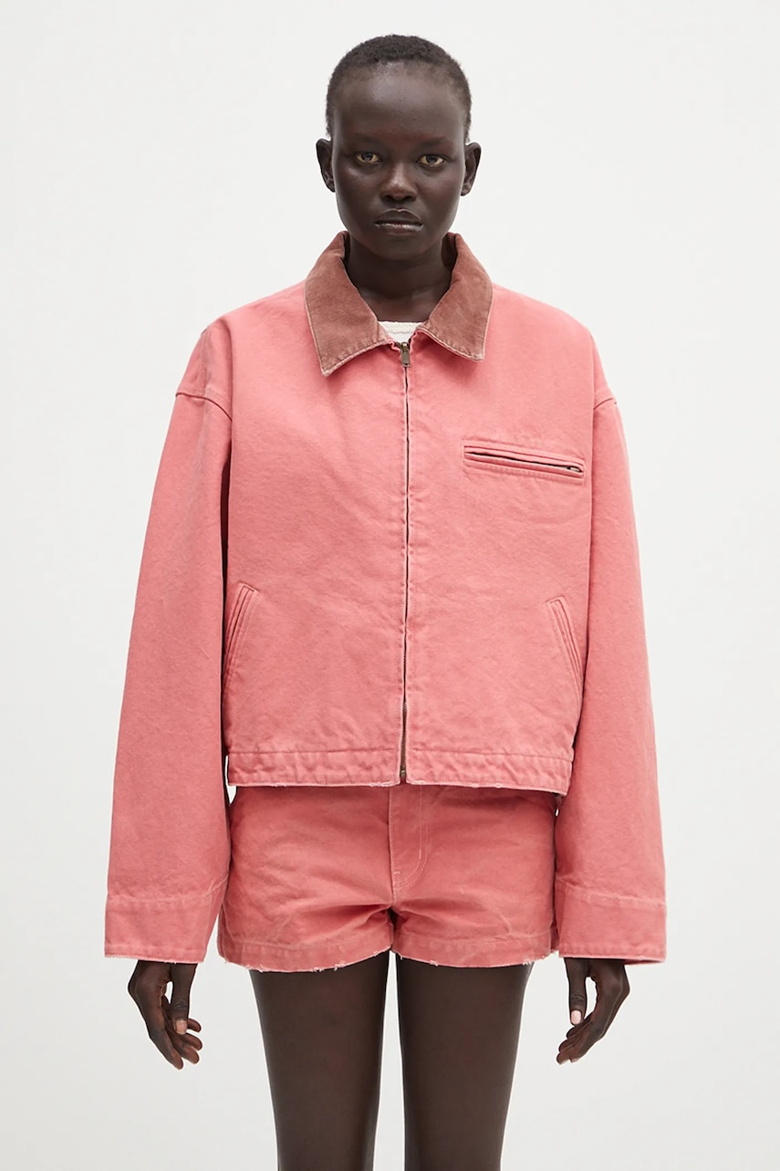 Βαμβακερό μπουφάν AMBUSH Cropped Canvas Work Jacket χρώμα: πορτοκαλί, 12115367