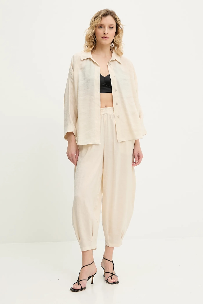 Πουκάμισο και παντελόνι Answear.LAB χρώμα: μπεζ