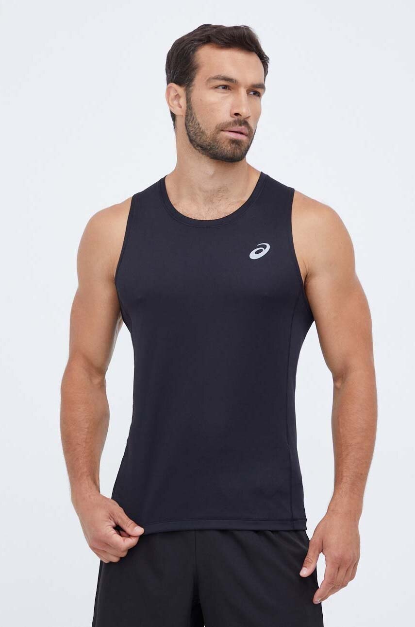 Μπλουζάκι για τρέξιμο Asics Core χρώμα: μαύρο