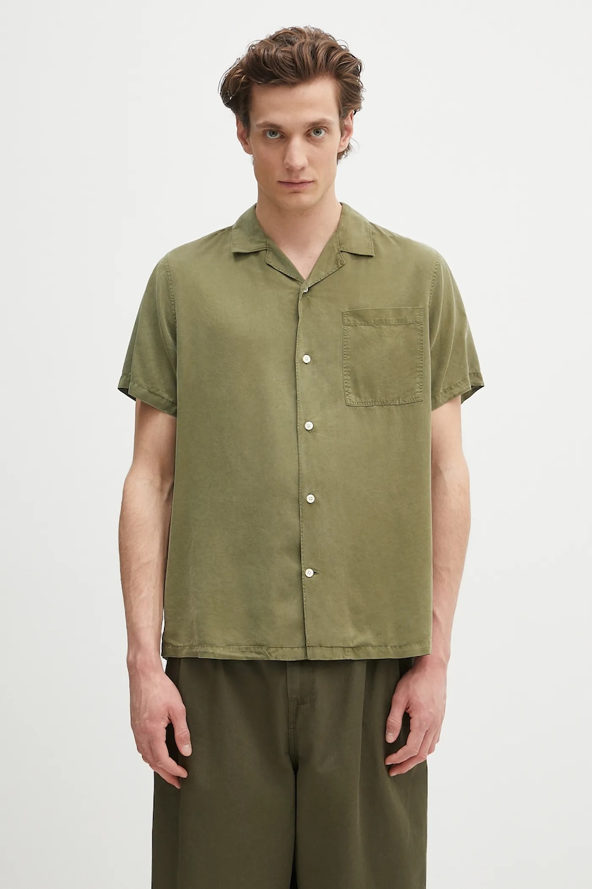 Πουκάμισο Barbour Barbour Archer Relaxed Fit S/S Shirt χρώμα: πράσινο, MSH5612