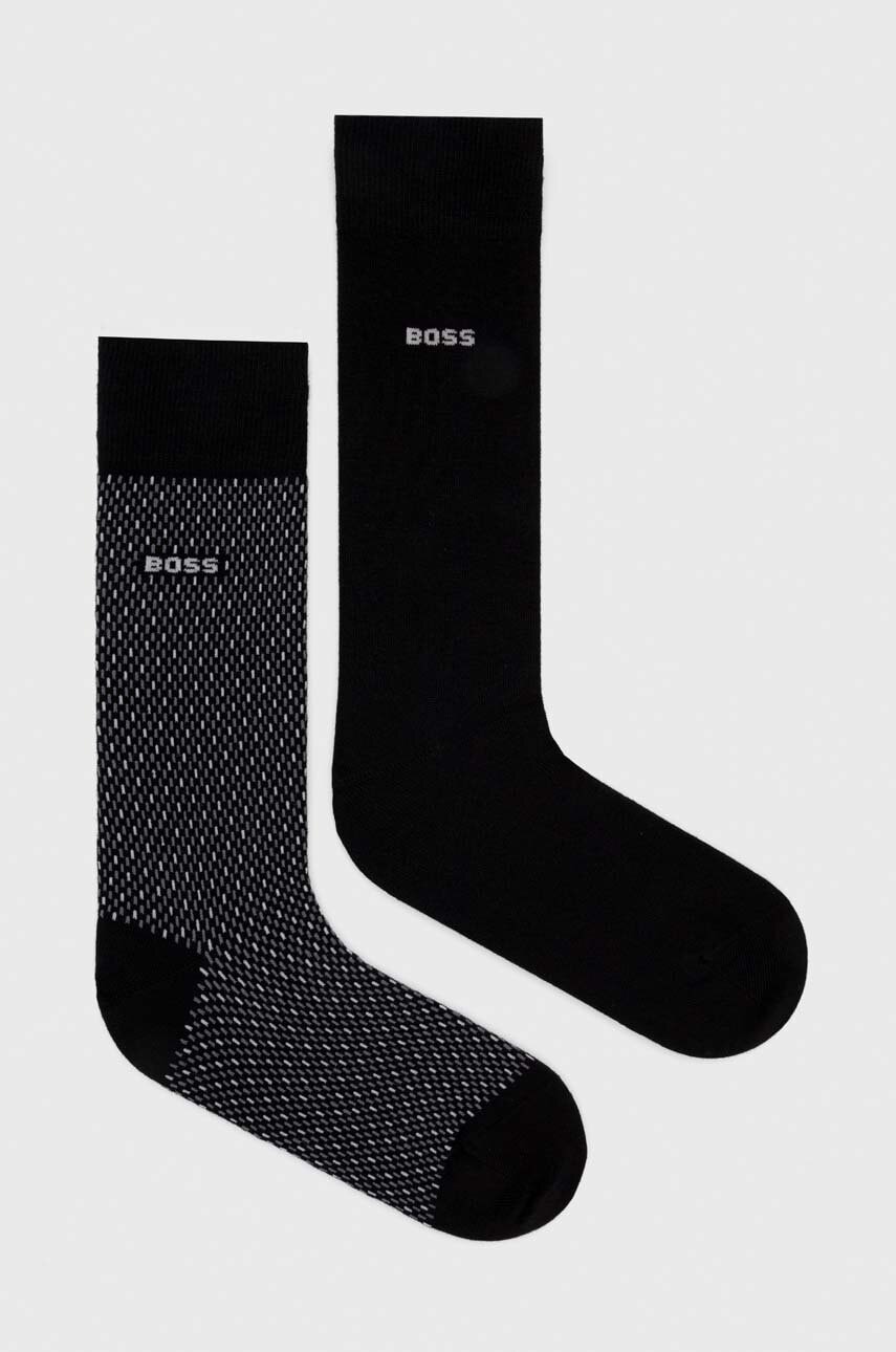 Κάλτσες BOSS 2-pack χρώμα: μαύρο