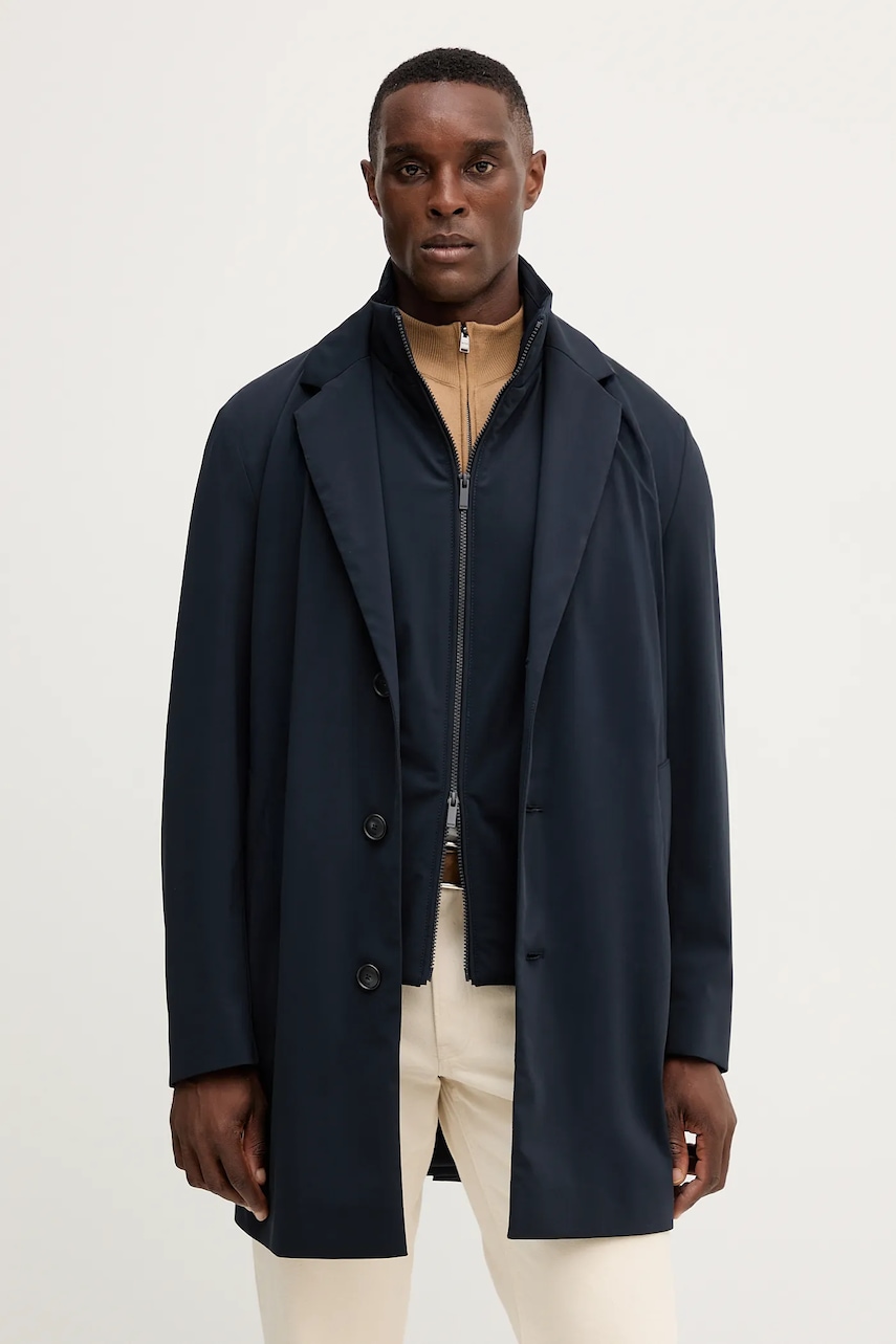 Παλτό BOSS χρώμα: ναυτικό μπλε, 50545897