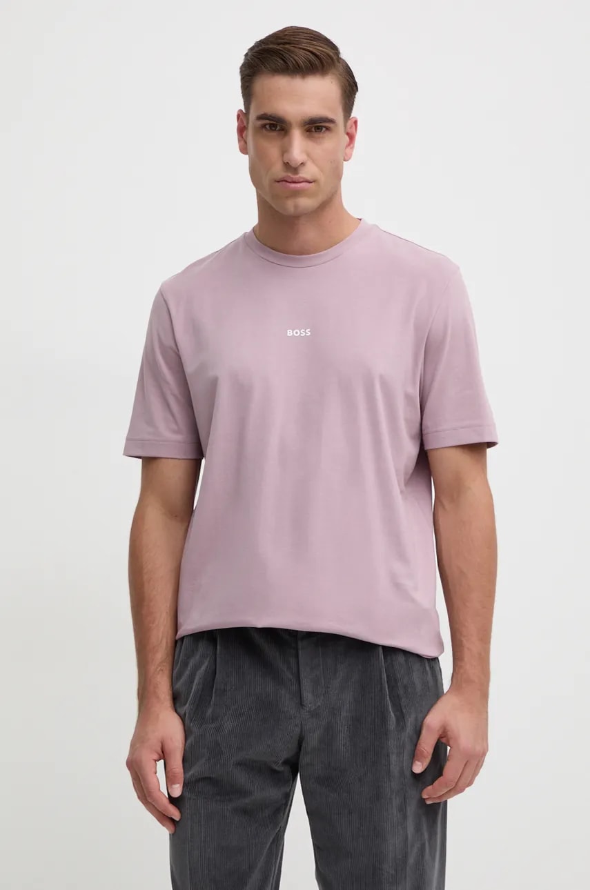 Μπλουζάκι BOSS BOSS ORANGE χρώμα: ροζ, 50473278