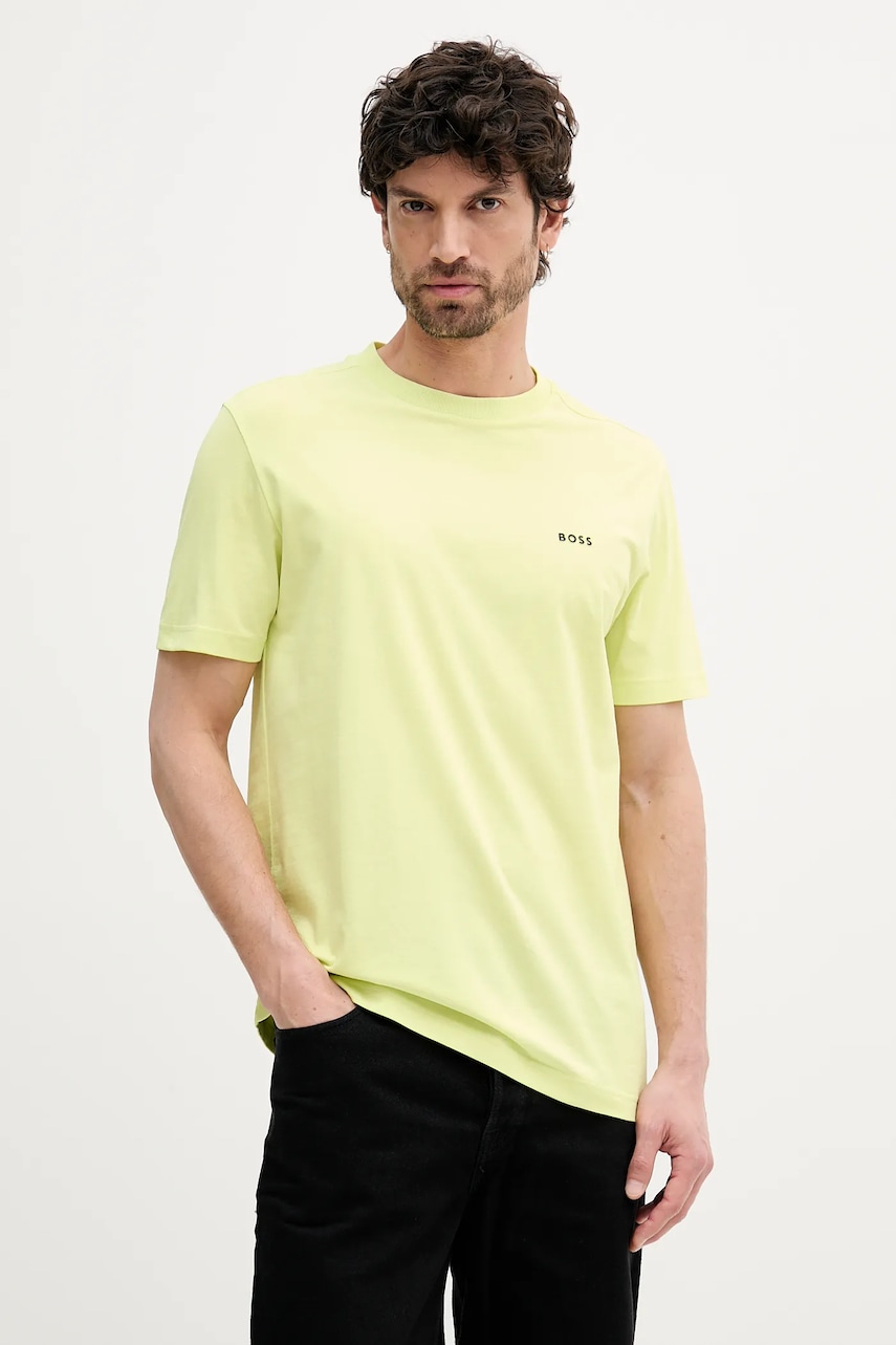 Μπλουζάκι BOSS Green χρώμα: μπεζ, 50506373