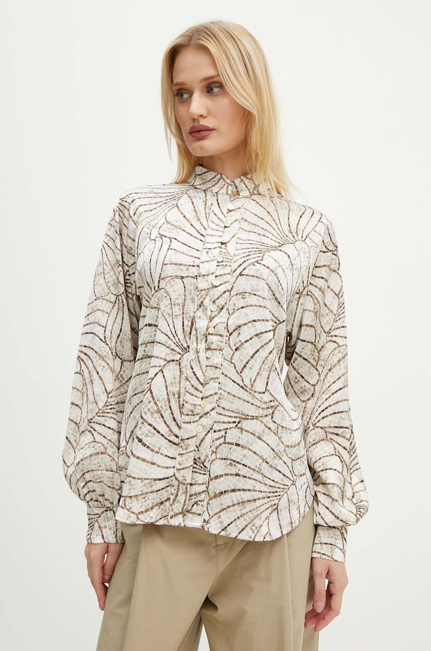 Πουκάμισο Bruuns Bazaar AcaciaBBMeras shirt χρώμα: μπεζ, BBW4179