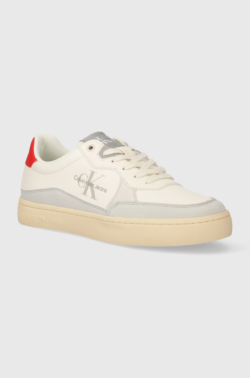 Αθλητικά Calvin Klein Jeans CLASSIC CUPSOLE LOW LTH ML FAD χρώμα: μπεζ, YM0YM00885