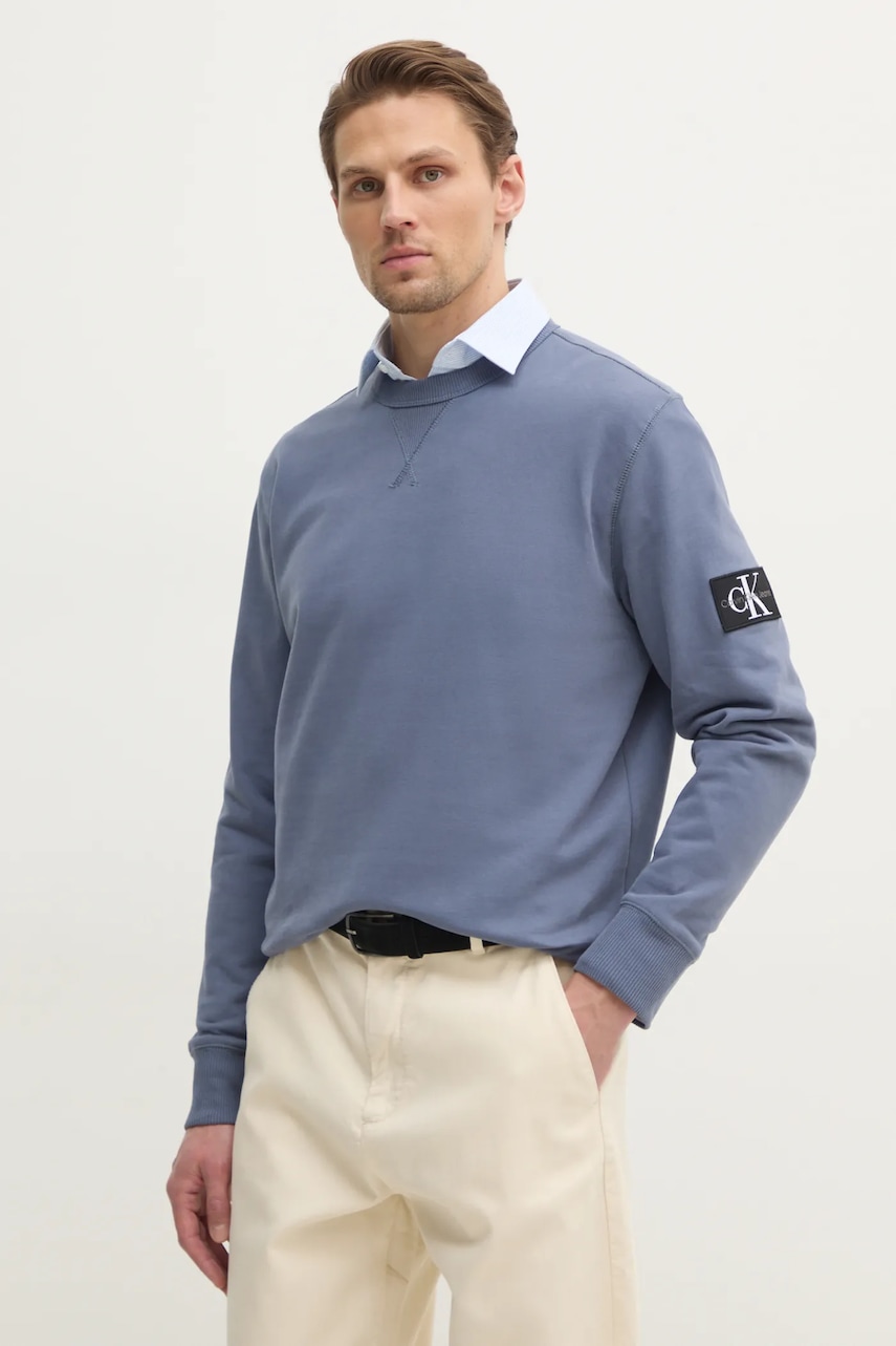 Βαμβακερή μπλούζα Calvin Klein Jeans χρώμα: μπλε, J30J323426