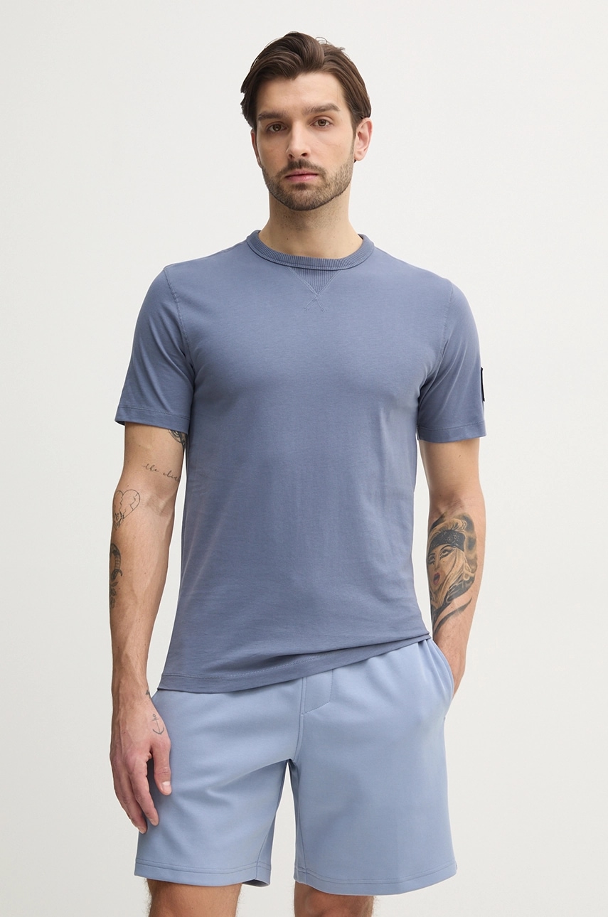 Βαμβακερό μπλουζάκι Calvin Klein Jeans ανδρικό, χρώμα: μπλε, J30J323484