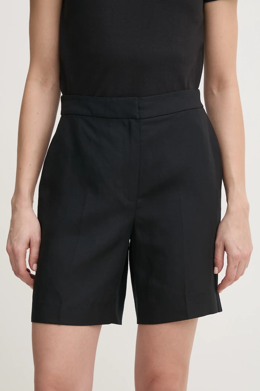 Λινό σορτς Calvin Klein χρώμα: μαύρο, K20K208380