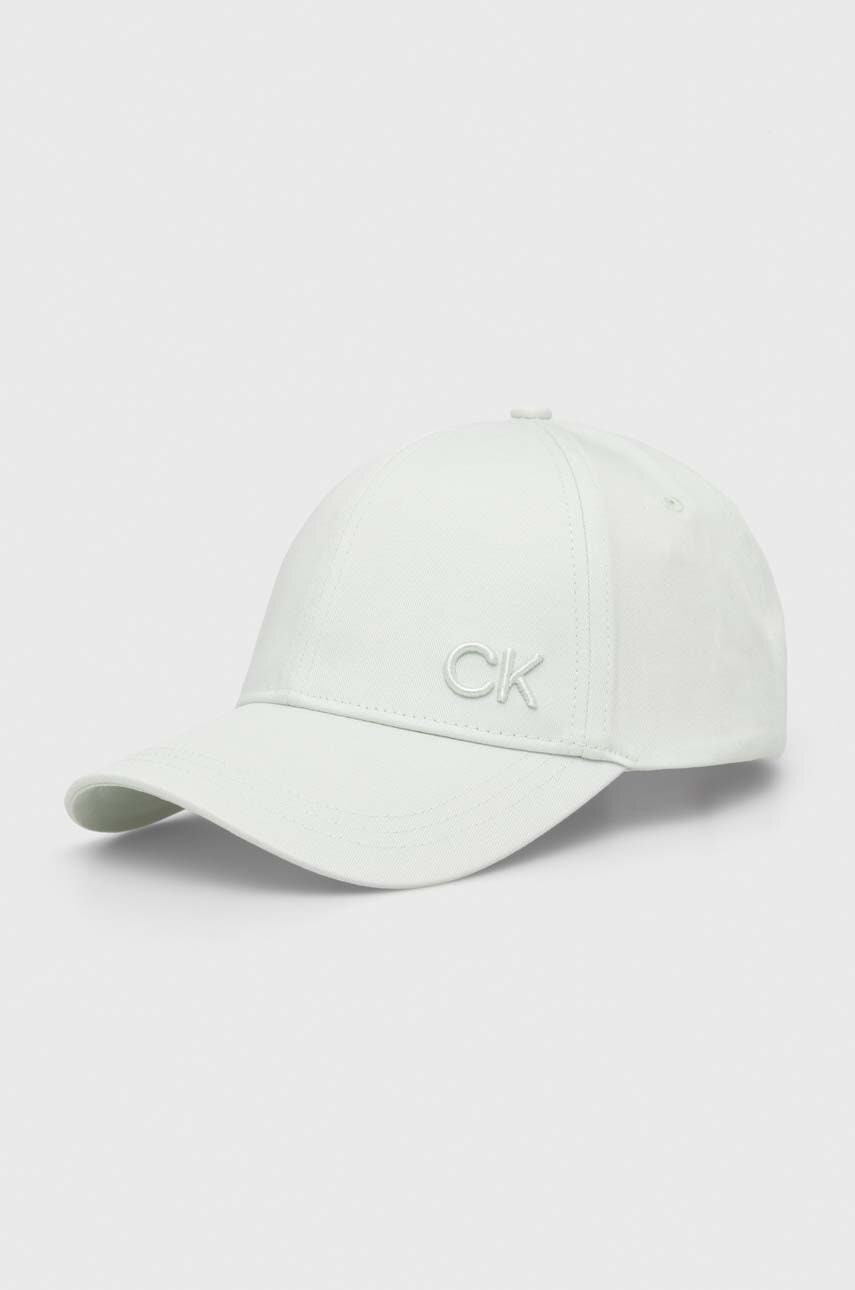 Βαμβακερό καπέλο του μπέιζμπολ Calvin Klein χρώμα: πράσινο, K60K612000
