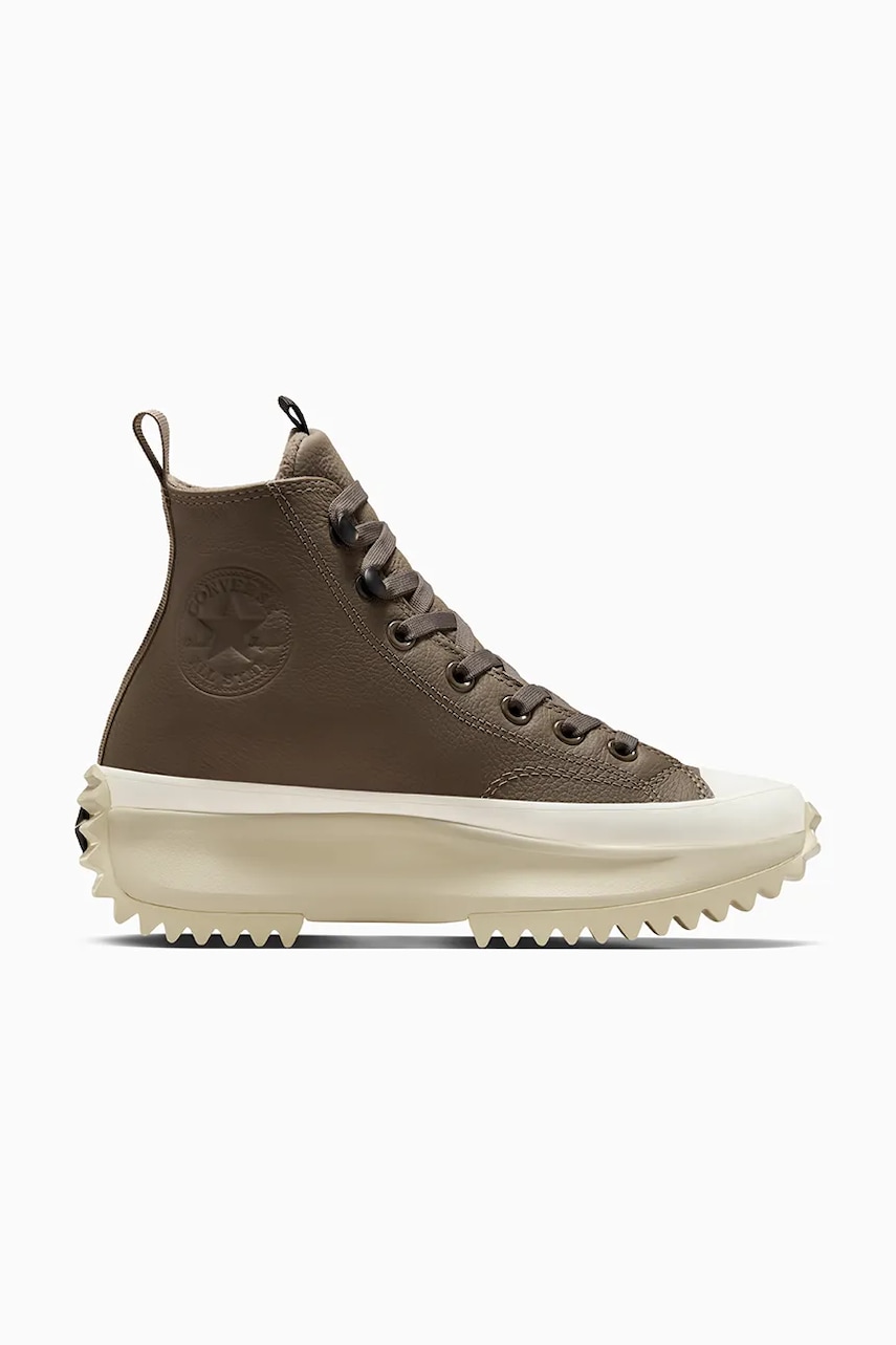 Δερμάτινα ελαφριά παπούτσια Converse Run Star Hike χρώμα: καφέ, A10049C