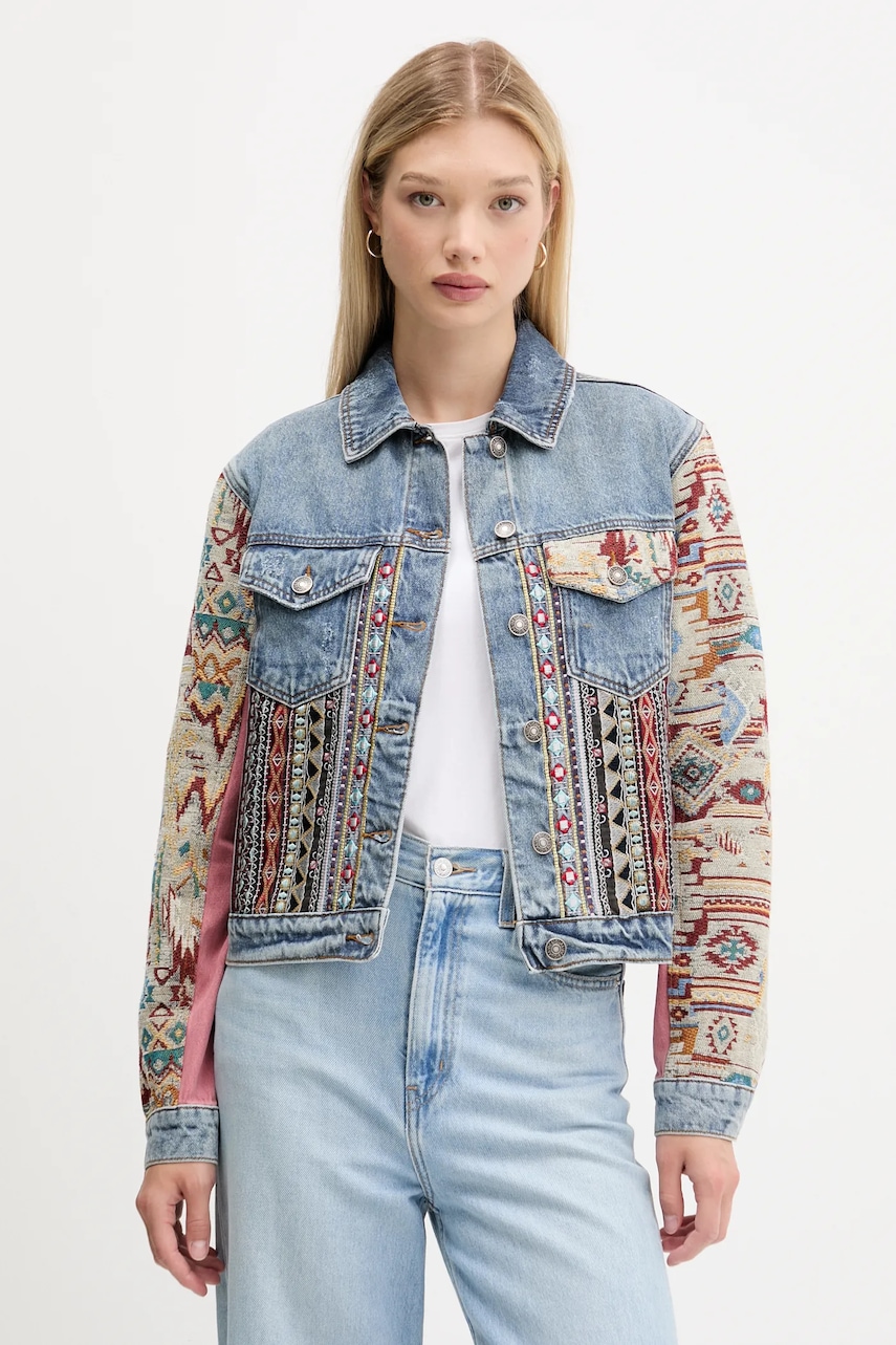 Τζιν μπουφάν Desigual BOHO χρώμα: μπλε, 25WWED10