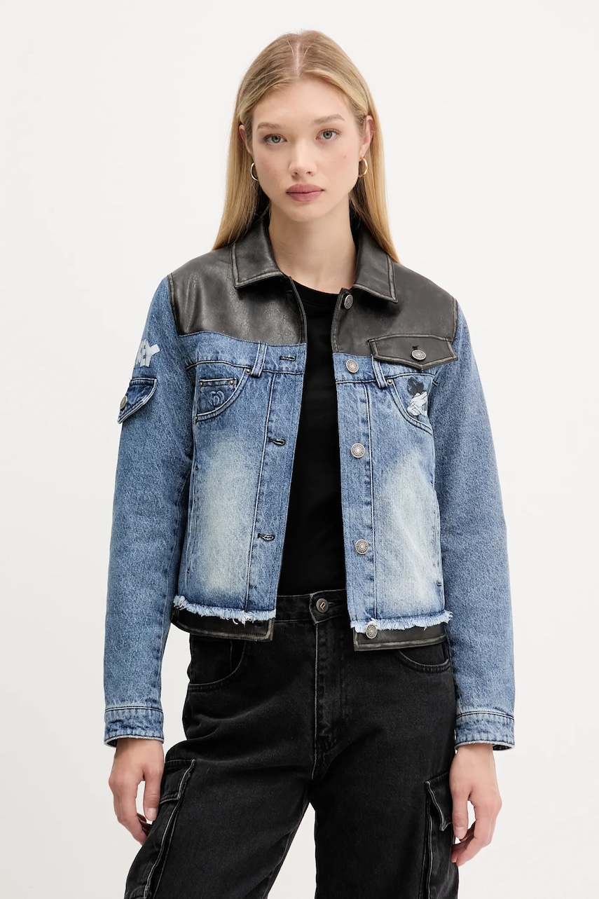 Τζιν μπουφάν Desigual CONSTRA χρώμα: μπλε, 25WWED16